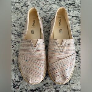 TOMS Women's Striped Espadrilles in Cream, Blue & Red